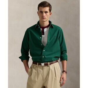 Ralph Lauren Blaire 100% Cotton Button-Up Shirt Green Long Sleeve Mens Size M